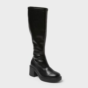Wild Fable - Women’s Danika Wide Calf Black Tall Stretch Boots  Black